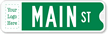 Custom Street Sign with Logo, Suffix and Border