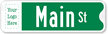 Custom Street Sign with Logo, in Lower Case