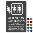 Attention Gentleman Please Use The Men's Restroom Sign