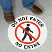 Bilingual Do Not Enter Circular Floor Sign