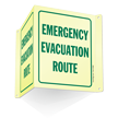 Emergency Evacuation Route Projecting Sign