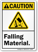 Falling Material ANSI Caution Sign With Graphic