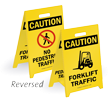 Caution Forklift Traffic No Pedestrian Traffic Floor Sign