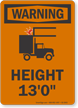 Height Low Clearance OSHA Warning Sign