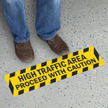 High Traffic Area Proceed With Caution Floor Sign