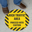 Caution High Traffic Area SlipSafe™ Floor Sign