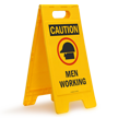 Caution Men Working W/Graphic Fold-Ups® Floor Sign