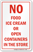 No Food Ice Cream In The Store Decal