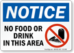 No Food Or Drink Area Sign