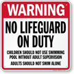 North Carolina No Lifeguard On Duty Sign