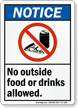 No Outside Food Drinks Allowed Sign