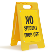 No Student Drop-Off Floor Sign