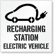 Recharging Station, Electric Vehicle Parking Lot Stencil