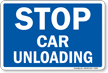 STOP Car Unloading Railroad Clamp Sign