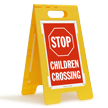 STOP Children Crossing Standing Floor Sign