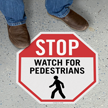 Pedestrians Anti Slip Floor Sign