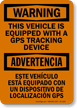 Vehicle Equipped with GPS Tracking Device Sign