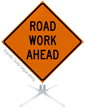 Road Work Ahead Roll Up Sign