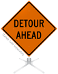 Detour Ahead Roll Up Sign