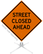 Street Closed Ahead Roll Up Sign