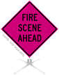 Fire Scene Ahead Roll Up Sign