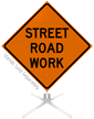 Street Road Work Roll Up Sign