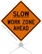 Slow Work Zone Ahead Roll Up Sign