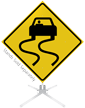 Slippery When Wet Symbol Roll Up Sign