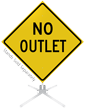 No Outlet Roll Up Sign