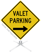 Valet Parking Right Arrow Roll Up Sign