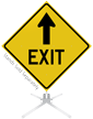 Exit Ahead Arrow Roll Up Sign