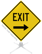 Exit Right Arrow Roll-Up Sign