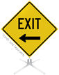 Exit Left Arrow Roll Up Sign