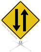 Two Way Traffic Symbol Roll Up Sign
