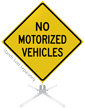 No Motorized Vehicles Roll Up Sign