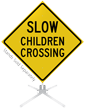 Slow Children Crossing Roll Up Sign