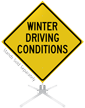 Winter Driving Condition Roll Up Sign