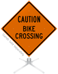 Caution Bike Crossing Roll Up Sign