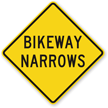 Bikeway Narrows   Traffic Sign
