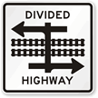 Divided Highway Rail Traffic Sign