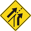 Entering Roadway Added Lane Right   Traffic Sign