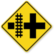 Highway Light Rail Transit Grade Crossing (Symbol) Sign