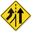 Left Added Lane (Symbol)   Traffic Sign