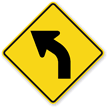 Left Curve Symbol   Traffic Sign
