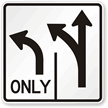Left Straight Arrow Only (Symbol) Road Traffic Sign