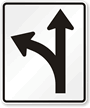 Left And Straight Thru Lane-Use Control Symbol Sign