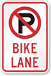 Bike Lane No Parking Sign Symbol