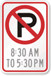No Parking (Symbol) Custom Times MUTCD Sign
