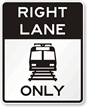 Rail Right Lane Only Weight Limit Sign Symbol