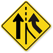 Right Added Lane (Symbol)   Traffic Sign